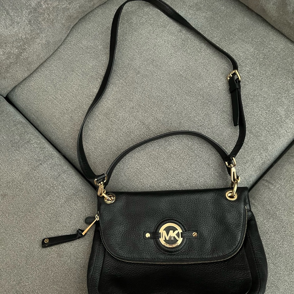 Michael Kors Black Leather Shoulder Bag